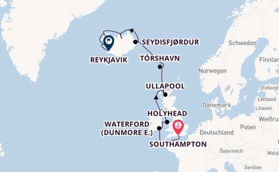 Britische Inseln ab Southampton, Großbritannien auf der Seven Seas Splendor
