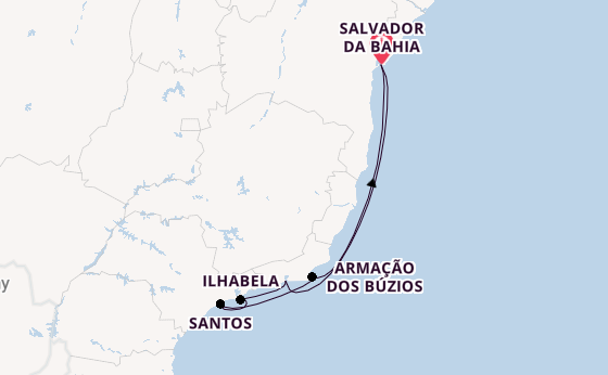 Brazil from Salvador da Bahia, Brazil with the MSC Virtuosa