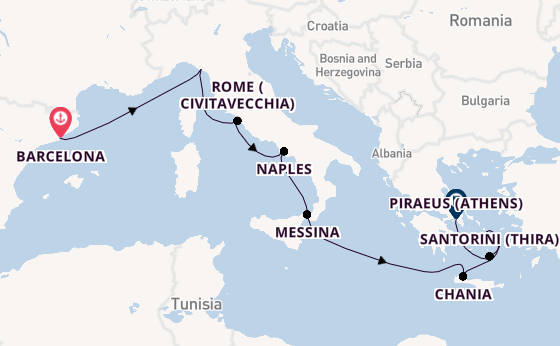 Mediterranean from Barcelona, Spain with the Celebrity Eclipse
