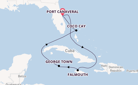 Caribbean from Port Canaveral, Florida with the Adventure of the Seas