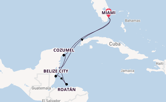 Western Caribbean from Miami, Florida with the Seven Seas Grandeur