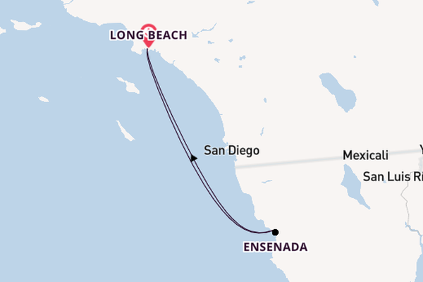 USA West Coast from Long Beach, California, USA with the Carnival Spirit