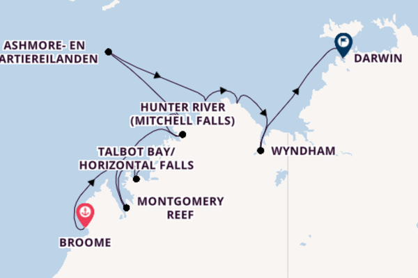 Beleef Broome, Hunter River (Mitchell Falls) en Darwin