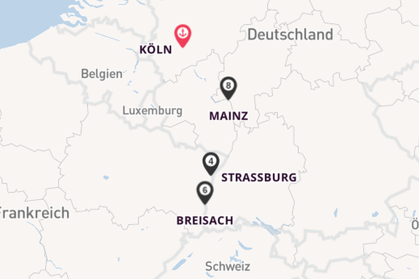 Rhein ab Köln, Deutschland auf der MS VistaSky