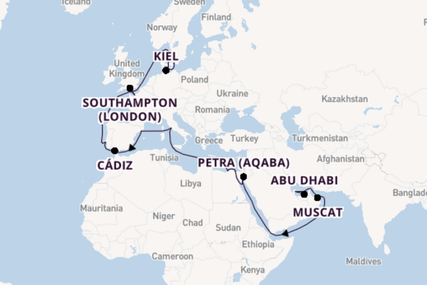 Middle East from Dubai, United Arab Emirates with the MSC Euribia