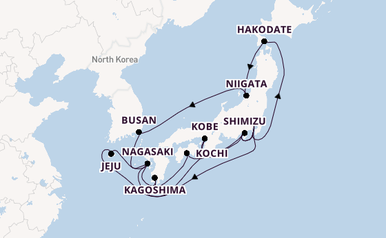 Japan vanaf Tokio, Japan met de Diamond Princess