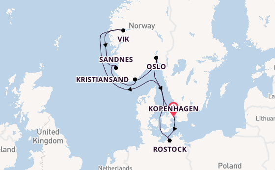 Noorwegen vanaf Kopenhagen, Denemarken met de MSC Splendida
