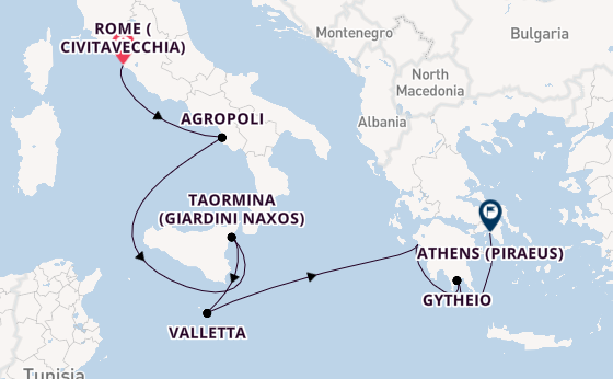 Mediterranean Sea from Rome (Civitavecchia), Italy with the Silver Ray