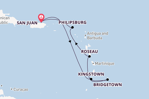 Caribbean from San Juan, Puerto Rico with the Scarlet Lady