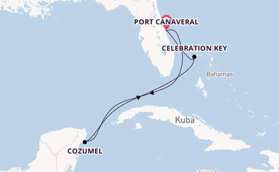 Karibik ab Port Canaveral, USA auf der Carnival Vista