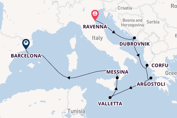 Mediterranean Sea from Ravenna, Italy with the Mariner of the Seas