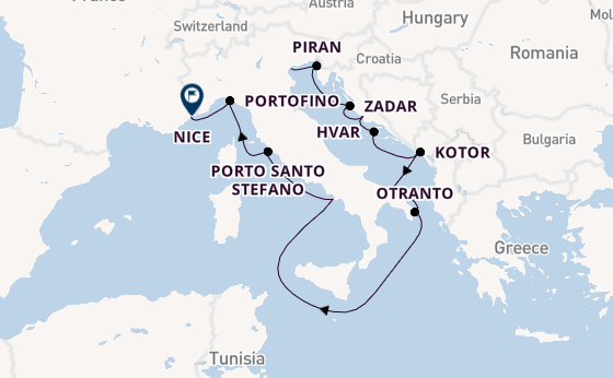 Mediterranean Sea from Venice, Italy with the Silver Shadow