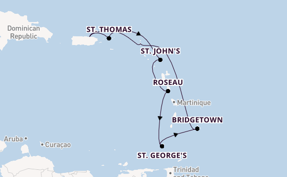 Caribbean vanaf San Juan, Puerto Rico met de Vision of the Seas
