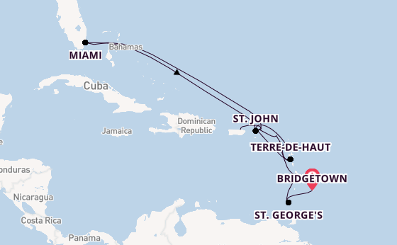 Caribbean vanaf Bridgetown, Barbados met de EXPLORA III