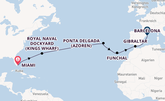 Transatlantik ab Miami auf der Sirena