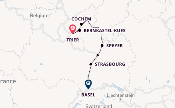 Rhine River, Europe from Trier, Germany with the Viking Dagur