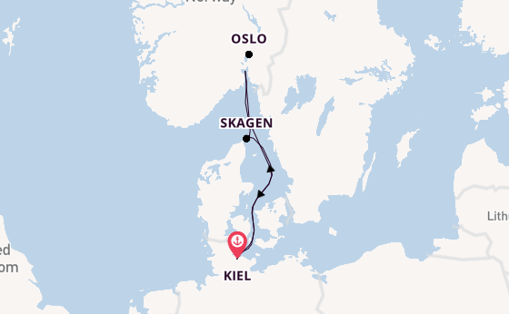 Noorwegen vanaf Kiel, Duitsland met AIDAbella
