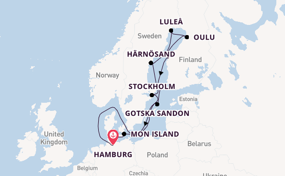 Europa vanaf Hamburg, Duitsland met de HANSEATIC nature
