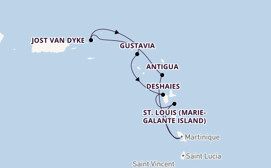 Zuidelijke Caraïben vanaf Fort de France, Martinique met de Le Bougainville