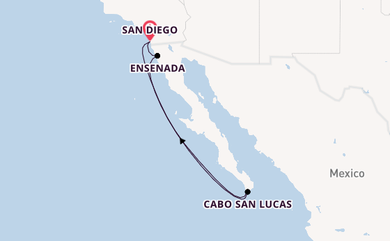 West Coast USA from San Diego, California with the Disney Magic