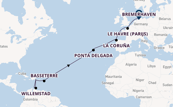 Caribbean vanaf La Romana, Dominicaanse Republiek met de Mein Schiff 1