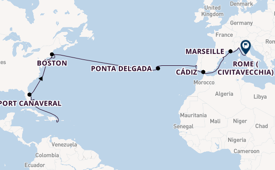 Transatlantic from La Romana, Dominican Republic with the Costa Fascinosa