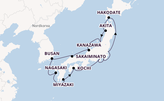 Japan ab Tokio, Japan auf der Diamond Princess