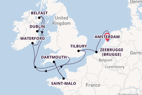 Ervaar Amsterdam, Zeebrugge (Brugge) en Southampton (Londen)