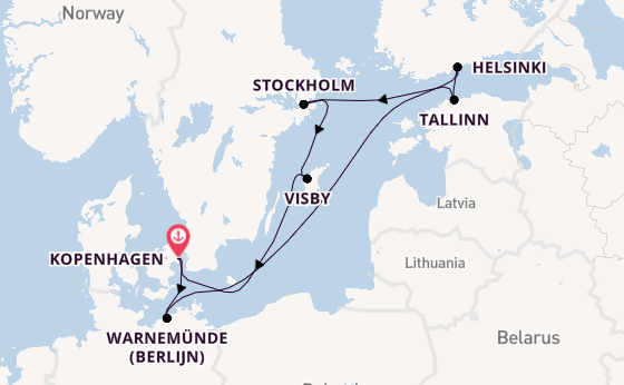 Oostzee vanaf Kopenhagen, Denemarken met de EXPLORA IV