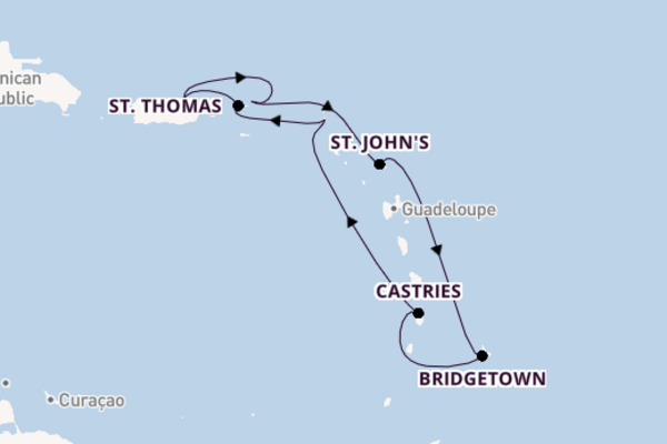 Caribbean vanaf San Juan, Puerto Rico met de Norwegian Viva