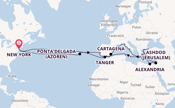 Transatlantik ab New York auf der Volendam