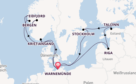 Norwegen ab Warnemünde auf AIDAdiva