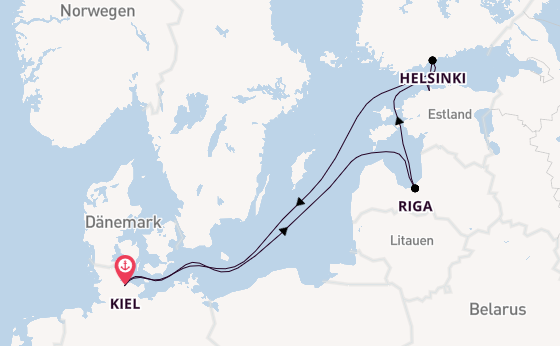 Ostsee ab Kiel auf AIDAprima