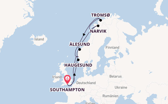 Norwegen ab Southampton, Großbritannien auf der Queen Victoria