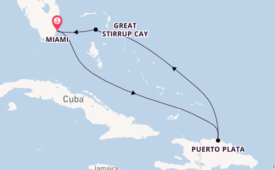 Caribbean vanaf Miami, Verenigde Staten met de Norwegian Aura