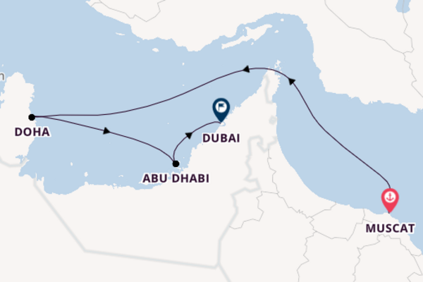 Arabian Gulf from Muscat, Oman with the Costa Smeralda