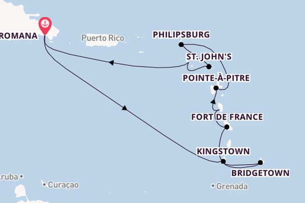 Karibik ab La Romana, Dominikanische Republik auf der Mein Schiff 4