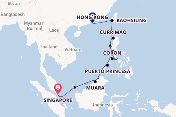 South East Asia from Singapore, Singapore with the Riviera