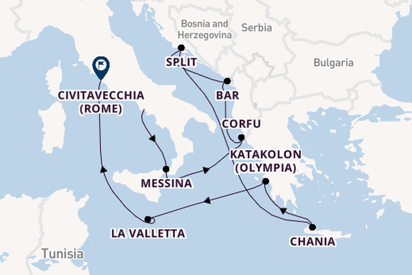 Middellandse Zee vanaf Napels, Italië met de Enchanted Princess