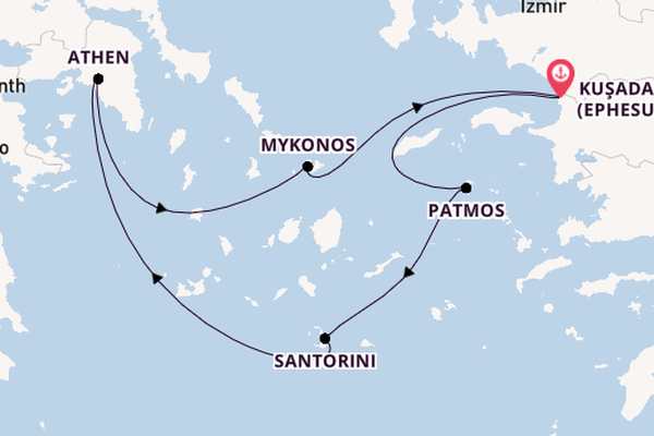Eastern Mediterranean from Kuşadası (Ephesus), Turkey with the Celestyal Discovery