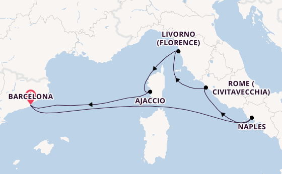Western Mediterranean from Barcelona, Spain with the Disney Dream