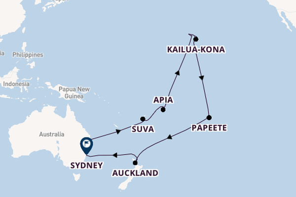 Polynesië vanaf Brisbane, Australië met de Crown Princess
