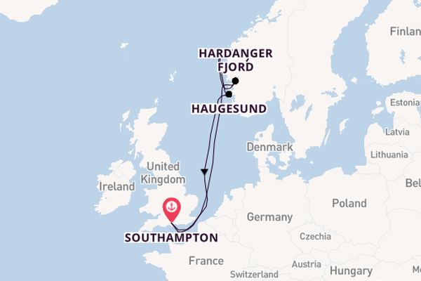 Norway from Southampton, England with the Queen Anne