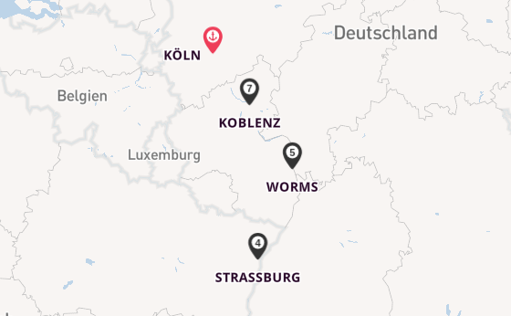 Rhein ab Köln, Deutschland auf der MS VistaNova