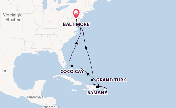 Karibik ab Baltimore, USA auf der Vision of the Seas