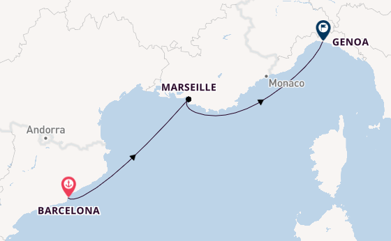 Western Mediterranean from Barcelona, Spain with the MSC Euribia