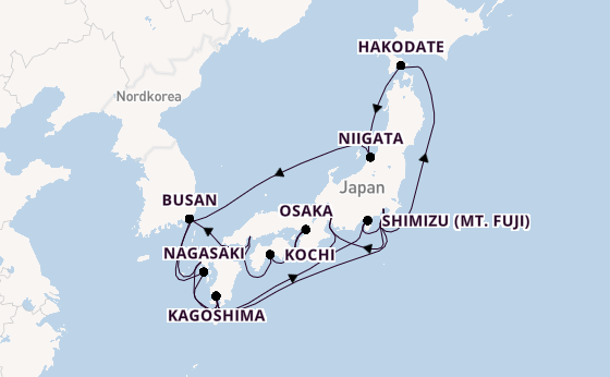 Japan ab Tokio, Japan auf der Sapphire Princess