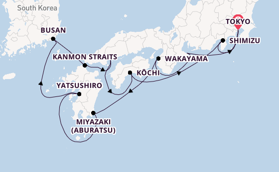 Japan from Tokyo, Japan with the Sapphire Princess