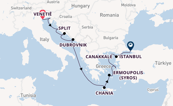 Oostelijke Middellandse Zee vanaf Venetië, Italië met de Azamara Onward