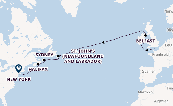 Transatlantik ab Southampton, Großbritannien auf der Vista